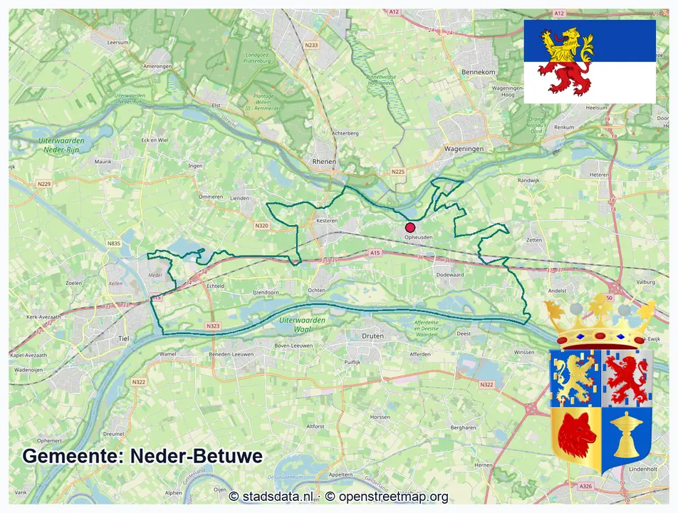 Schematische gemeentegrens Neder-Betuwe